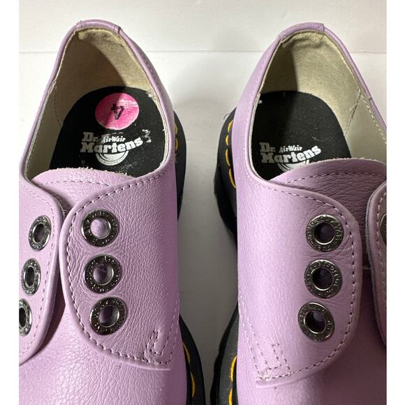 Dr. Marten’s 1461 Quad II Leather Platform Derby Shoes Women's Lilac 30612 Sz 5 - Picture 5 of 10
